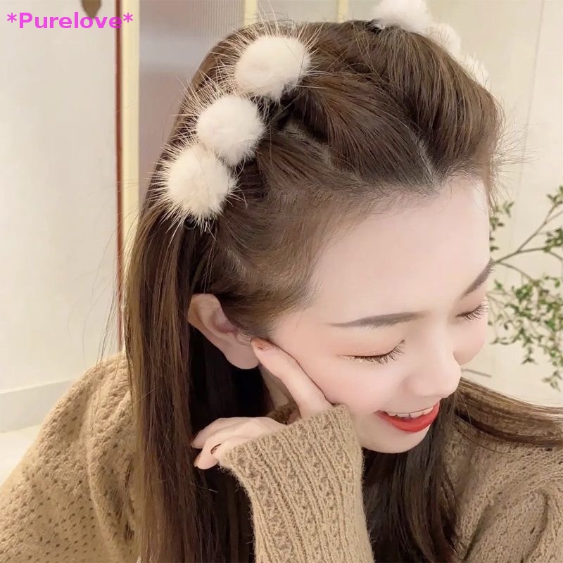 Kẹp Tóc Mái Bằng Lông Thời Trang Thu Đông Dành Cho Nữ Mới