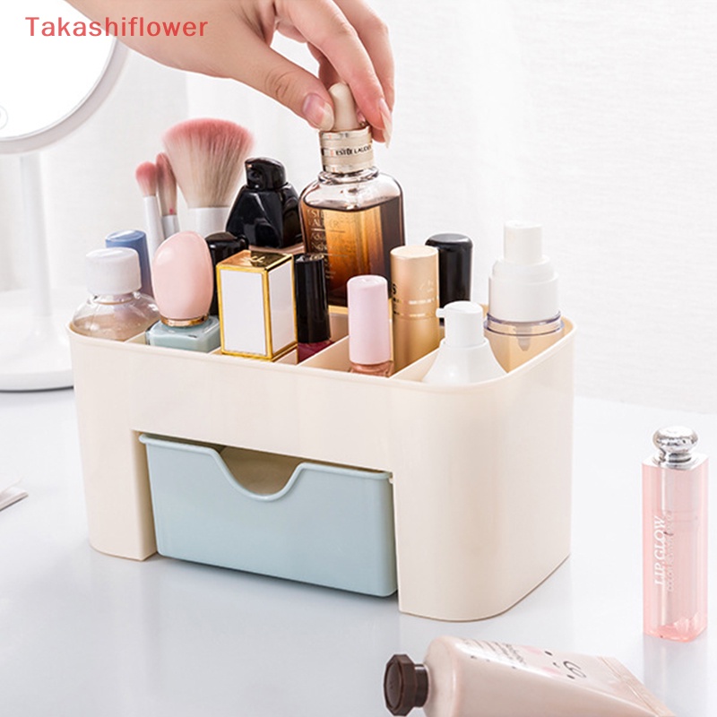 Hộp Đựng Cọ Trang Điểm / Son Môi Có Ngăn Kéo Để Bàn Tiện Lợi Ốp