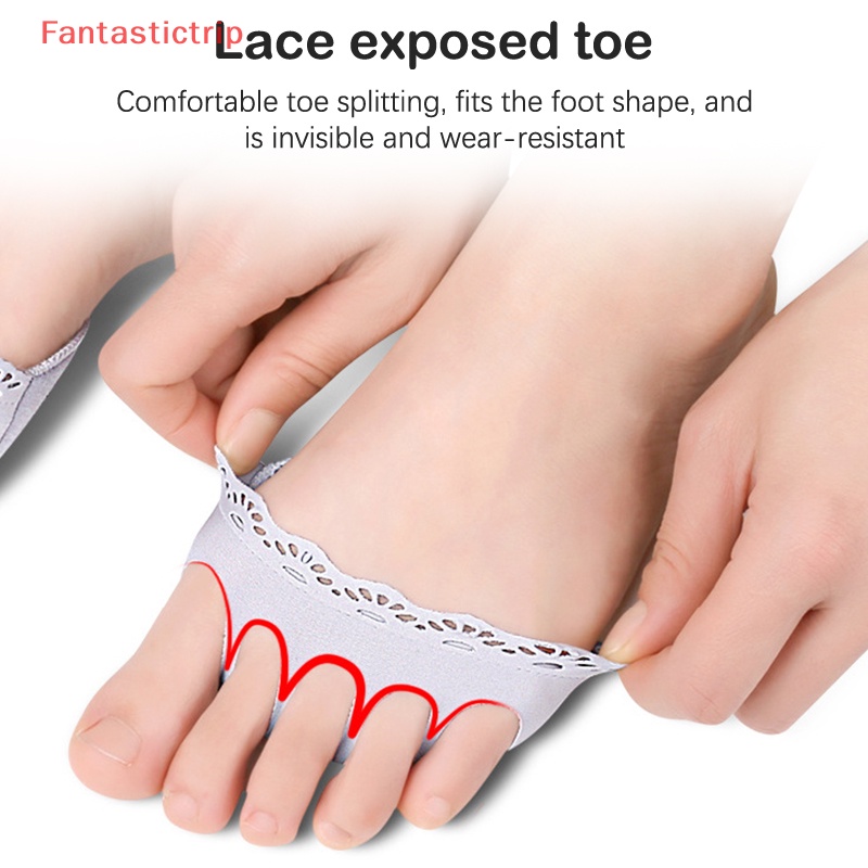 1 Cặp Đệm Ngón Chân Phối Ren Rỗng Mềm Mại Thoáng Khí Chống Mài Mòn Mới