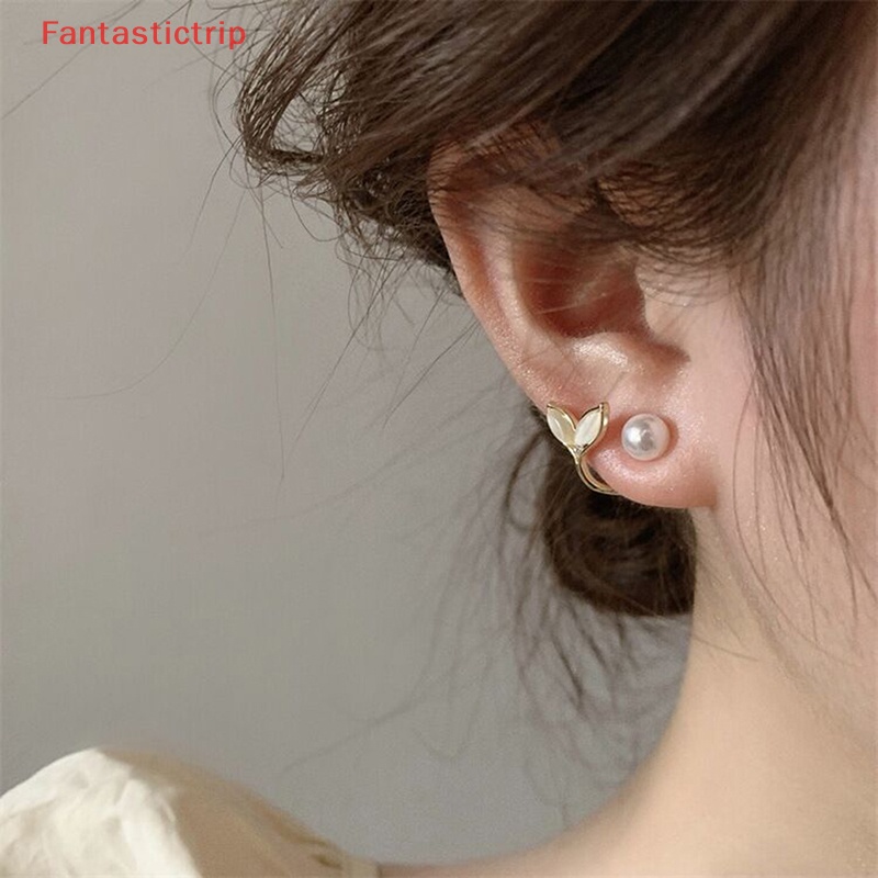 Bông Tai Hình Đuôi Cá Đính Ngọc Trai Giả Thời Trang Dành Cho Nữ