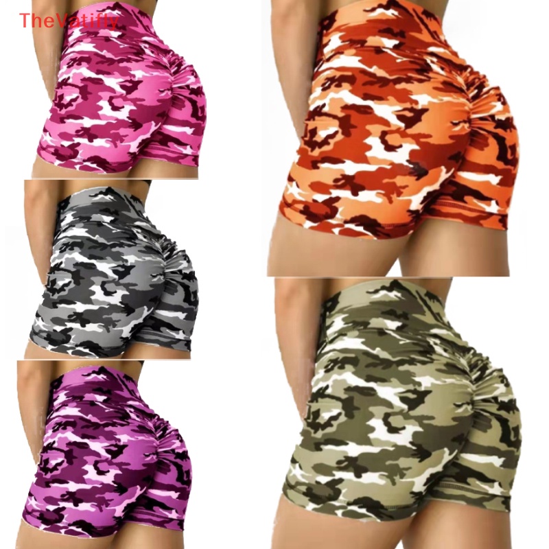 Quần Short Legging Thể Thao Chạy Bộ / Tập Yoga Họa Tiết Rằn Ri Co Giãn Dành Cho Nữ