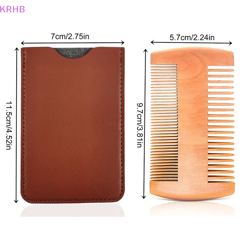 Lược Chải Râu Thủ Công Kèm Hộp Đựng Bằng Da PU Dành Cho Nam