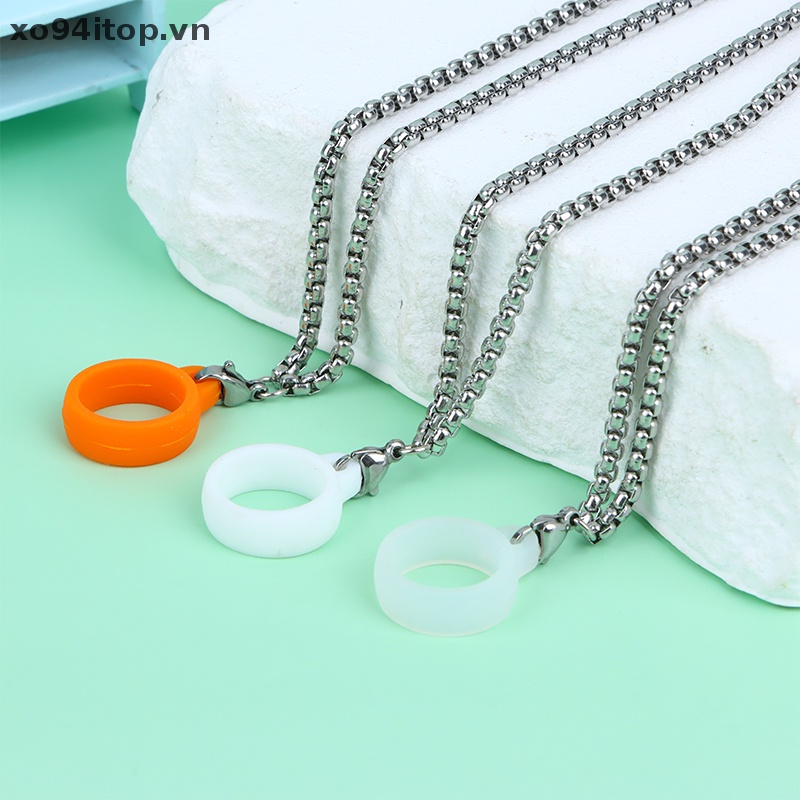 Vòng Dây Xích Kim Loại Đeo Cổ Bằng Silicon Thông Dụng Cho XOITOP