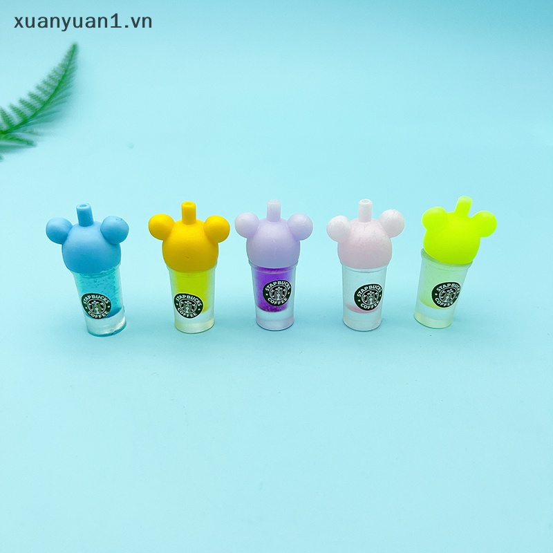 Set 5 Kẹp Tóc Hình Ly Starbucks Bằng Nhựa Phát Quang Độc Đáo Dùng Trang Trí Sổ Tay DIY