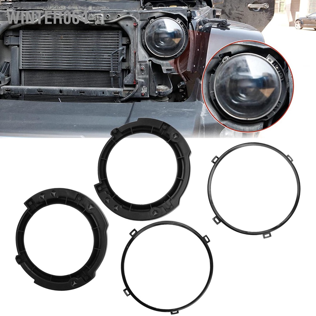 Winter064 Đèn Pha Tròn 7Inch Gắn Giá Đỡ Vòng Bộ Kim Loại Đen Thay Thế Cho Xe Jeep Wrangler JK 2007 Đến 2017