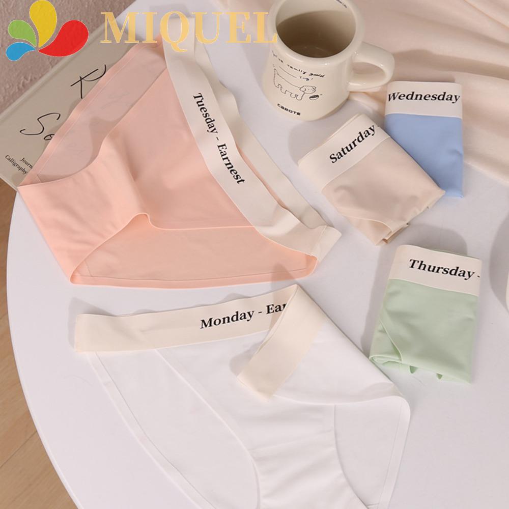 Quần Lót Không Đường May In Chữ One Week Phong Cách Retro Nhật Bản Dành Cho Nữ