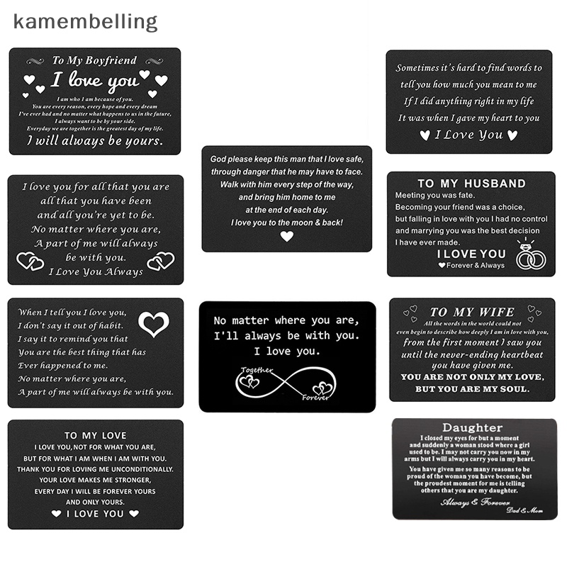 Kamembelling Ví Đựng Thẻ Bằng Thép Không Gỉ Quà Tặng Sinh Nhật Cho Husband Boyfriend Wife Girlfriend Valene