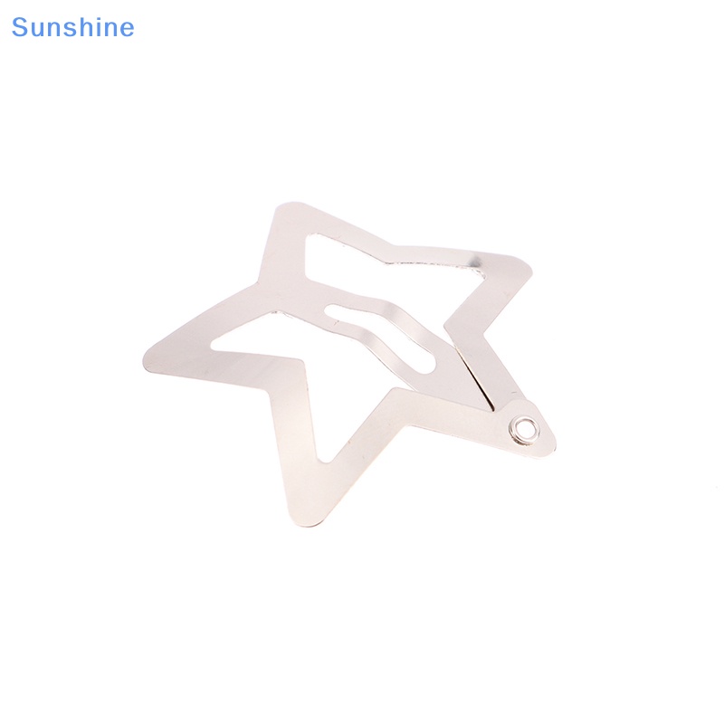 Bộ 4 Kẹp Tóc Hình Ngôi Sao Màu Bạc Đơn Giản Cho Nữ