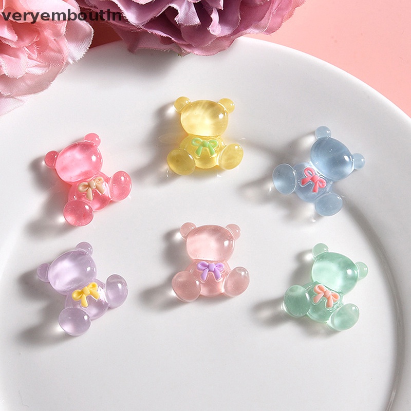 Set 10 Hộp Đựng Điện Thoại Trong Suốt Thắt Nơ Gấu Hoạt Hình Thủ Công