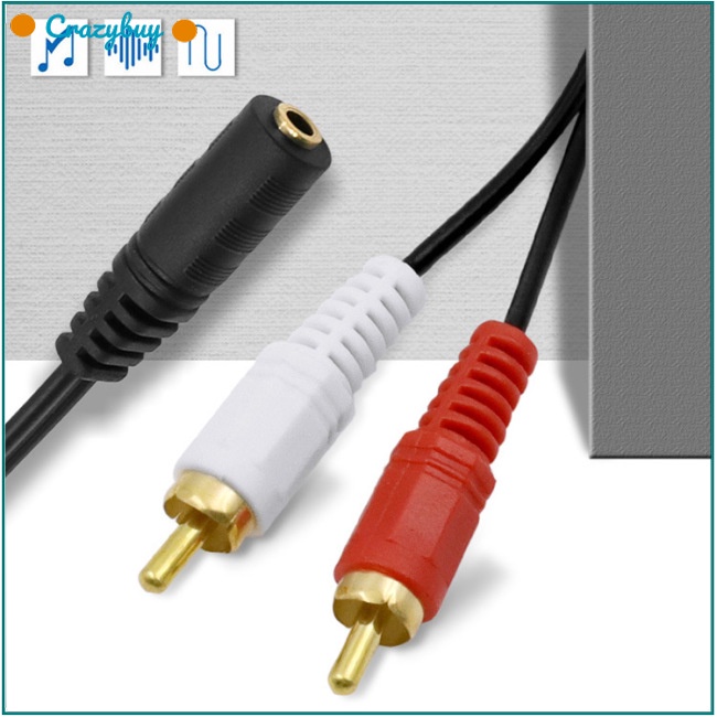Cr Cáp Chuyển Đổi Âm Thanh 3.5mm Sang 2 RCA 3.5 Y 50cm