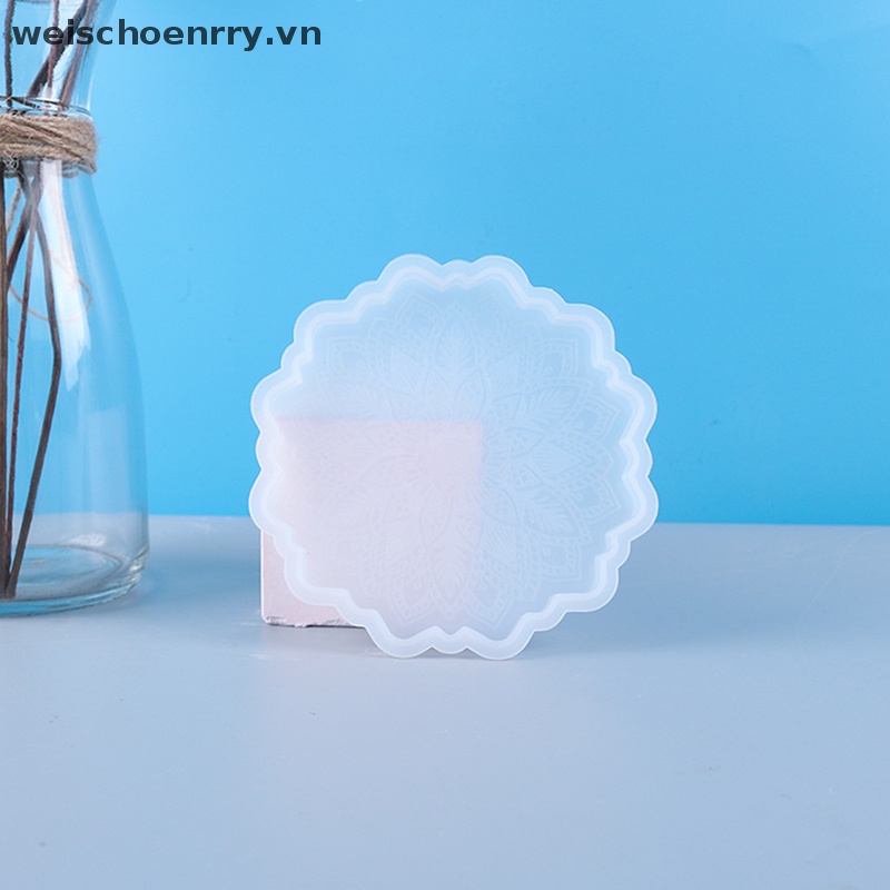 Khuôn Silicon Họa Tiết Mandala Dùng Làm Đế Lót Ly Bằng Resin Epoxy