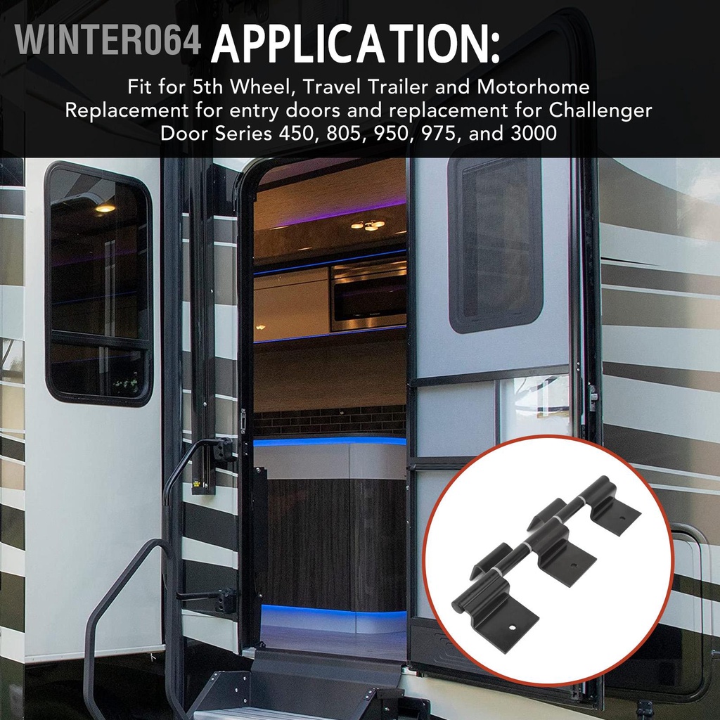 Winter064 2 Chiếc RV Mục Từ Ma Sát Cửa Bản Lề Kim Loại Hoạt Động Êm Cao Cấp Màu Đen Dễ Dàng Lắp Đặt Cho Bánh Xe 5th Kéo Motorhome