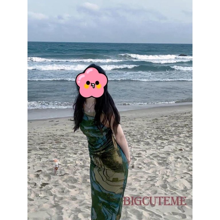 Đầm Dài Không Tay Dây Chéo Lưng Phong Cách Boho Cổ Điển Cho Nữ