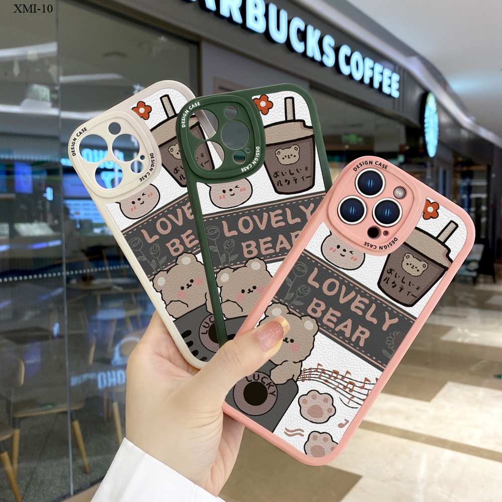 Xiaomi Mi 10 9 8 10T Pro Lite Cho Ốp lưng điện thoại In Hình Lambskin Cartoon Happy Bear