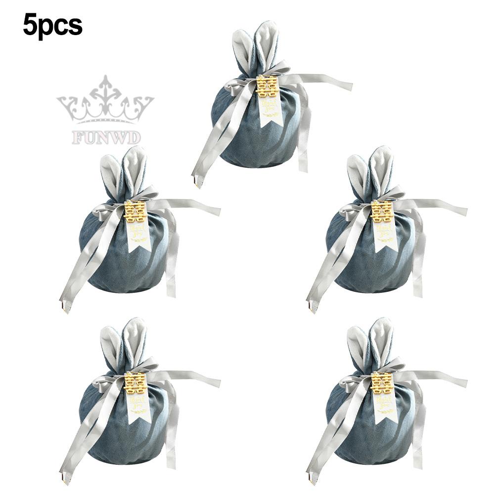 Túi Đựng Kẹo Màu Xanh Kích Thước Lớn 16X14cm Túi Nhung Hồng Chất Lượng Cao Dùng Làm Quà Tặng