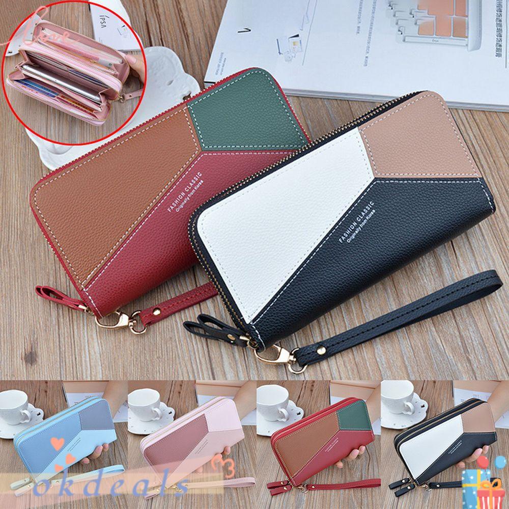 Ví Da PU Cầm Tay Ghép Nối Cho Nữ