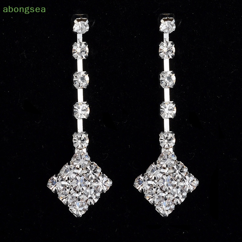 Bộ Vòng cổ + Bông Tai Mạ Bạc Đính Pha Lê Thời Trang Cho Nữ