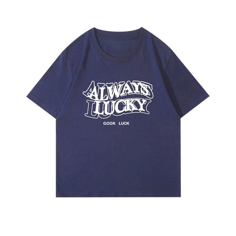 Áo Thun 100% Cotton Tay Ngắn Cổ Tròn In Họa Tiết Phong Cách Hàn Quốc Cho Nữ