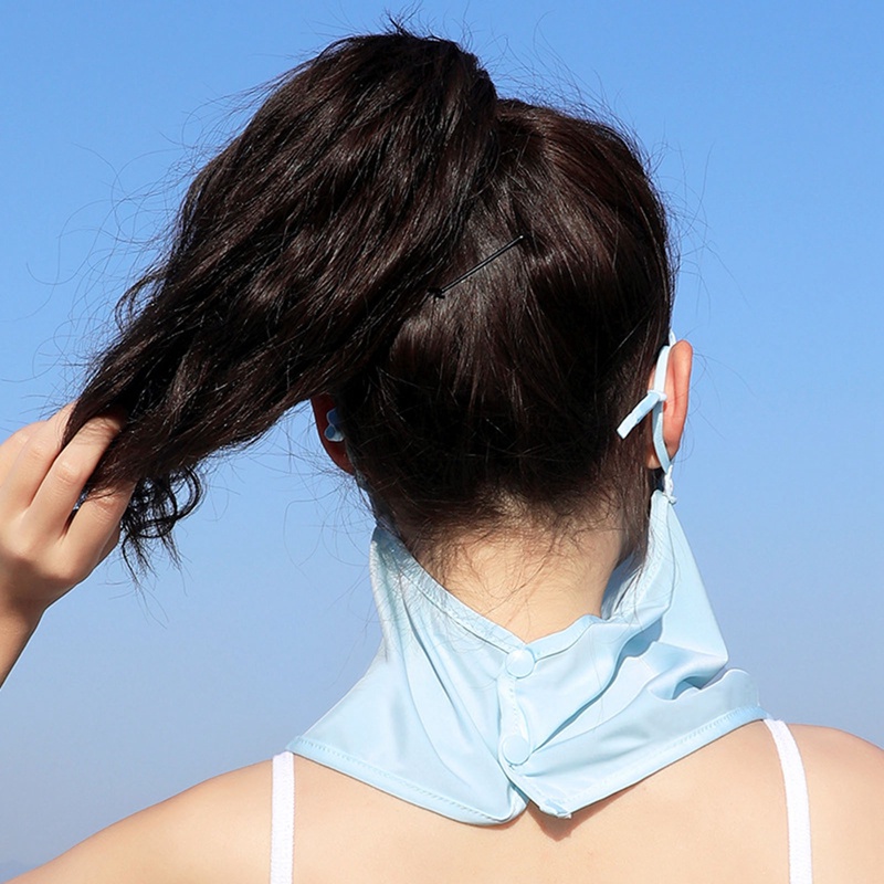 Ygt Khẩu Trang Chống Nắng Bằng Lụa Lạnh Thoáng Khí Nhanh Khô Chống Tia UV Có Móc Tai Bảo Vệ Cổ Cho Nữ