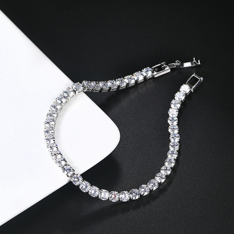Vòng Tay Mạ Bạc Đính Đá Zircon Sang Trọng Cho Nam Nữ