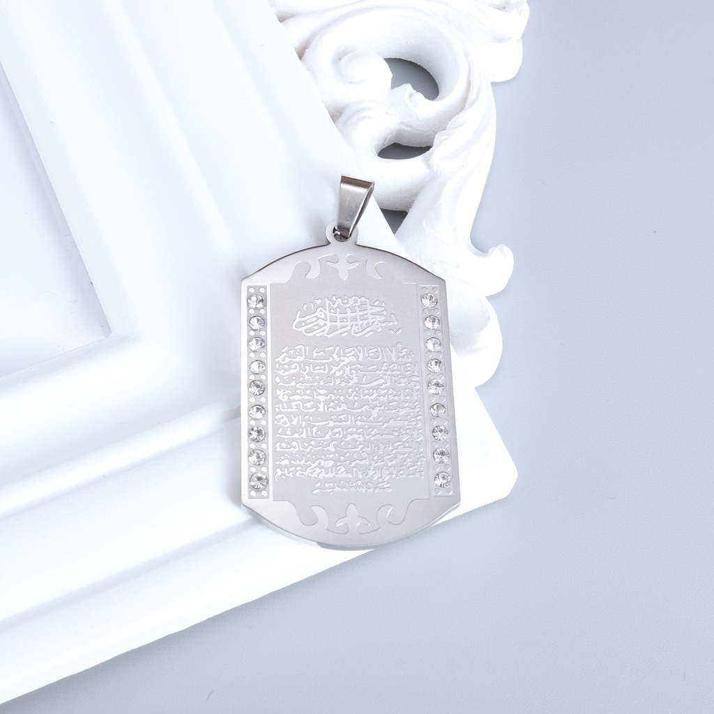 Vòng cổ Bùa Hộ Mệnh Hình Vuông Bằng Thép Không Gỉ Chất Lượng Cao Cho Nam Và Nữ