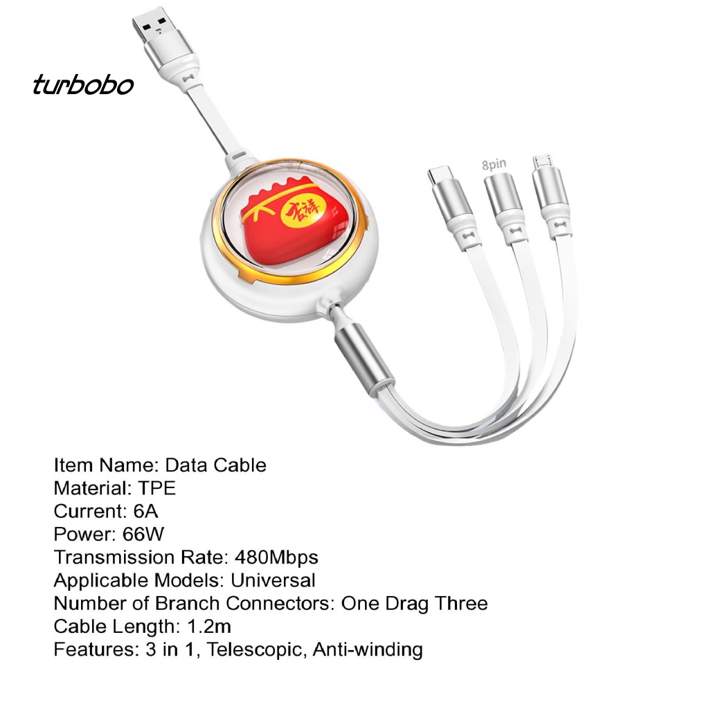 Cáp Sạc 3 Trong 1 Cổng Micro USB Type-C 8Pin Dùng Khi Đi Du Lịch