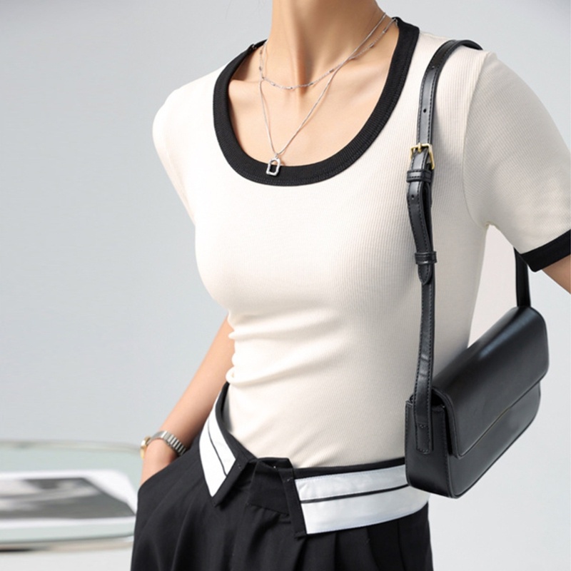 Áo Thun Tay Ngắn Cổ Tròn Màu Sắc Thời Trang Cho Nữ