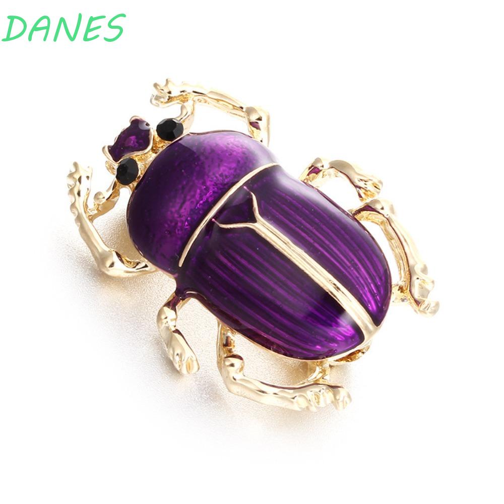 Trâm Cài Áo Hình Bọ Cánh Cứng Màu Tím Tráng Men Phong Cách Cổ Điển Thời