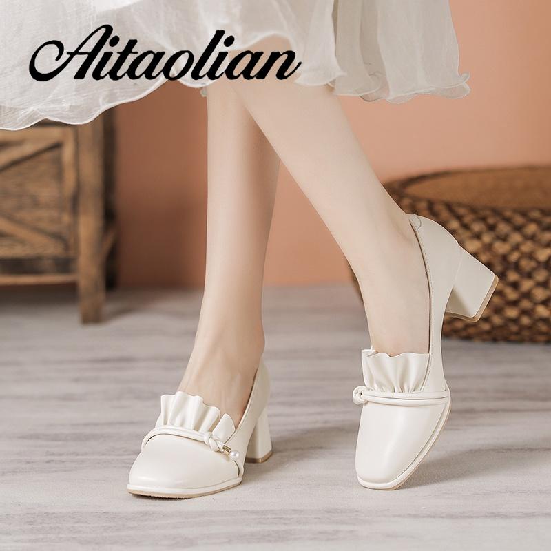 Giày Cao Gót 5cm Da Mềm Thời Trang Cho Nữ