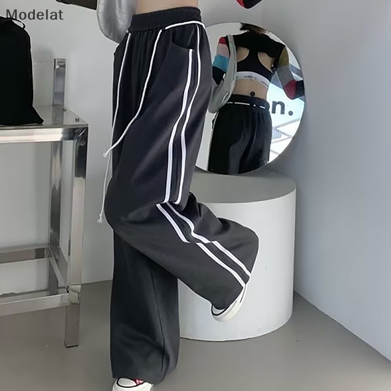 Quần Jogger MFC Y2K Lưng Cao Ống Rộng Có Dây Rút Màu Đen Thời Trang Đường Phố Mùa Xuân Hè