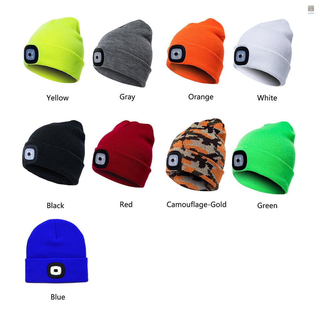 Mũ Dệt Kim Thể Thao Giữ Ấm Giao Diện USB Thời Trang Thu Đông