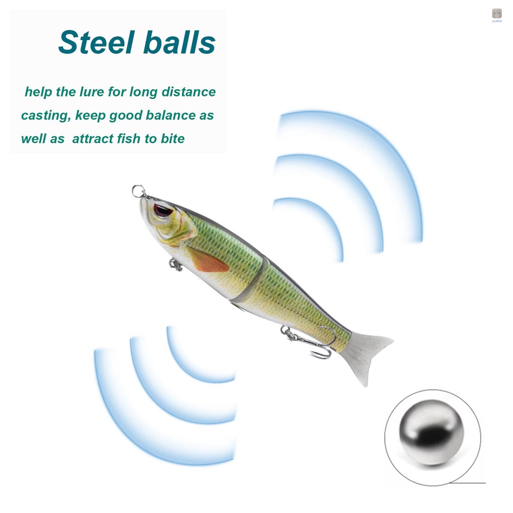 Lixada Mồi Giả Nhử Cá 2 Khúc 7.1 in / 2.2 oz Bằng Nhựa Cứng