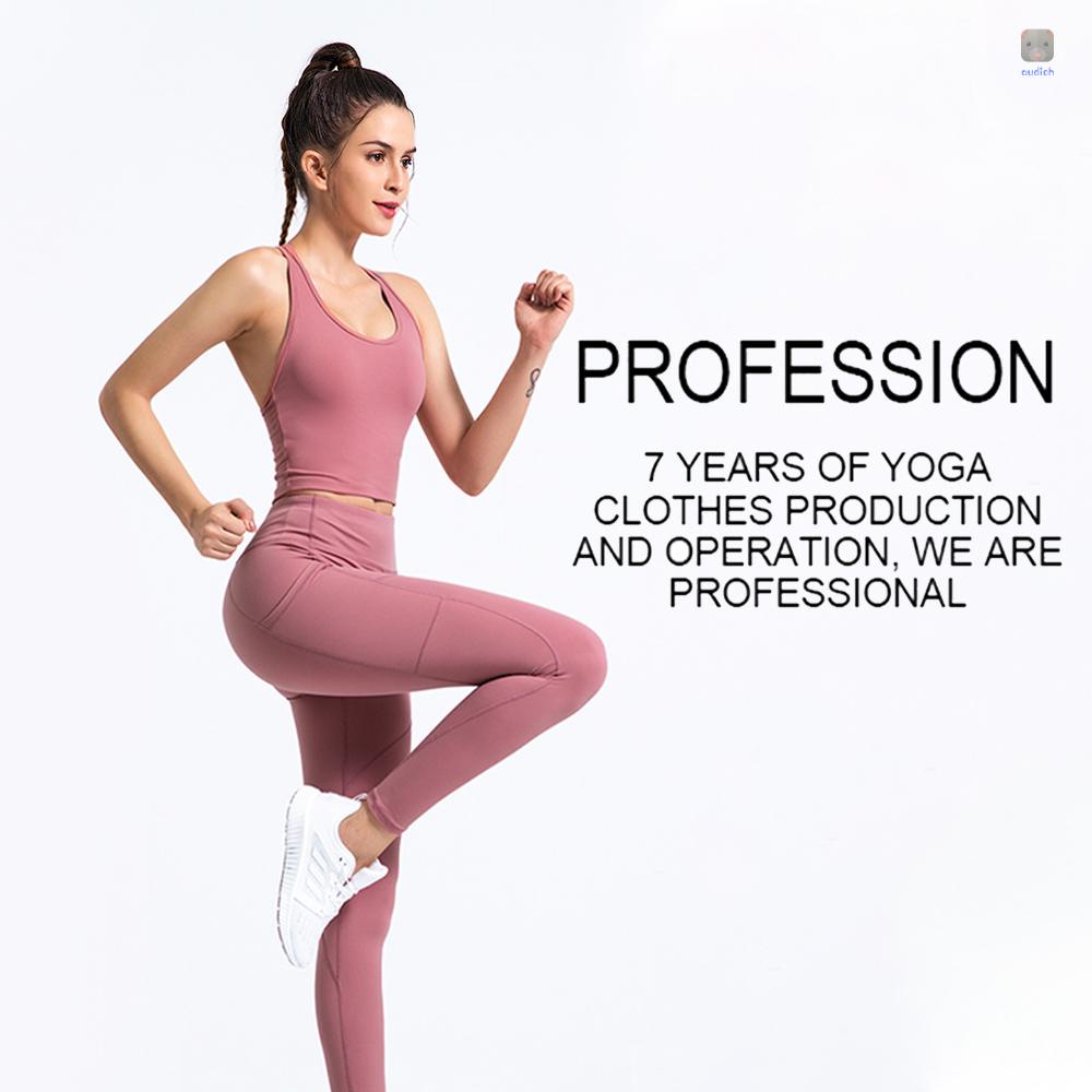 Bộ Trang Phục Thể Thao 2 Mảnh Gồm Áo Không Tay Lưng Cao Và Quần Legging Không Đường May Có Túi Bên Hông Dành Cho Nữ