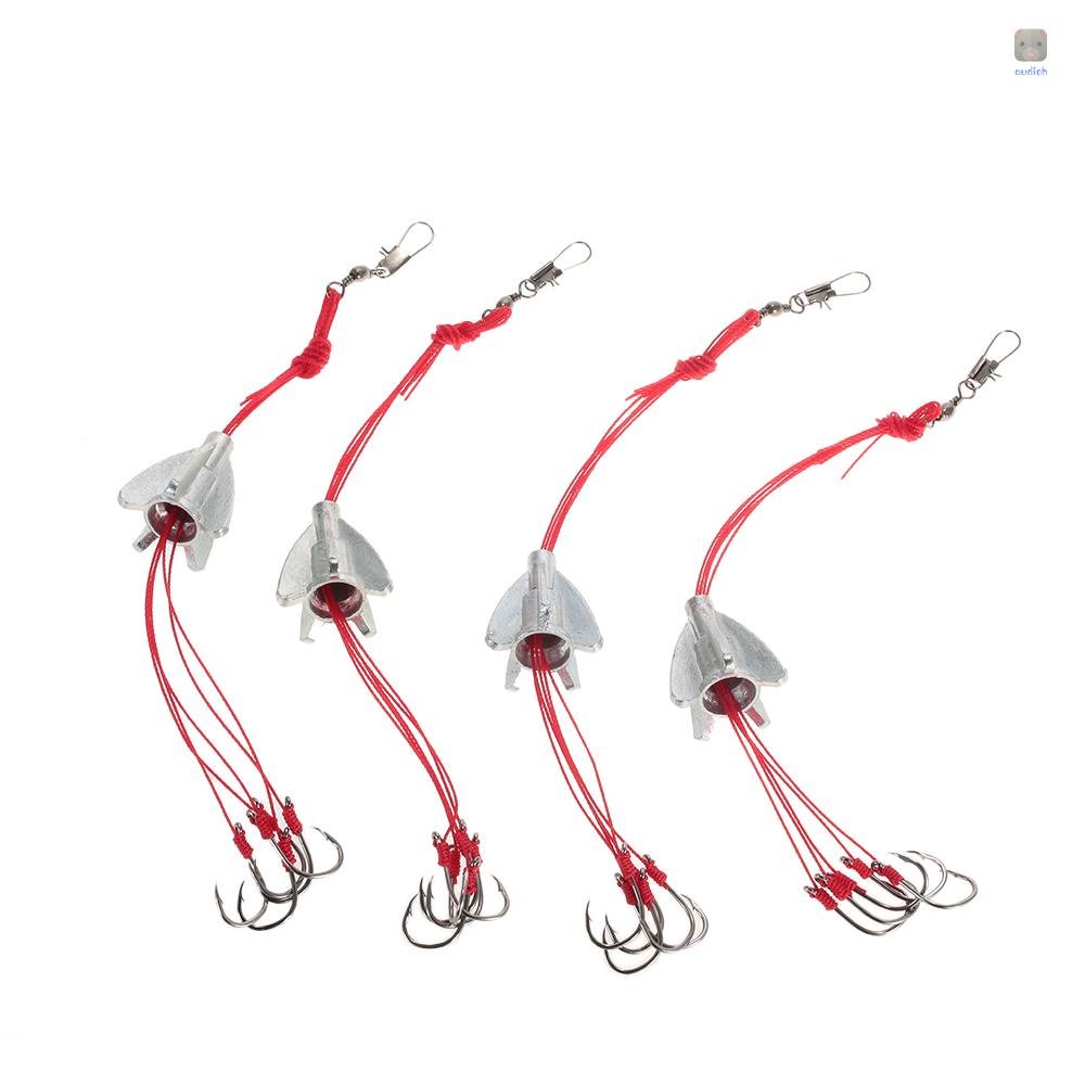 Set 4 Lưỡi Câu Cá 6 Trong 1 Bằng Thép Cacbon Trọng Lượng 9# 10# 11# 12# 13#