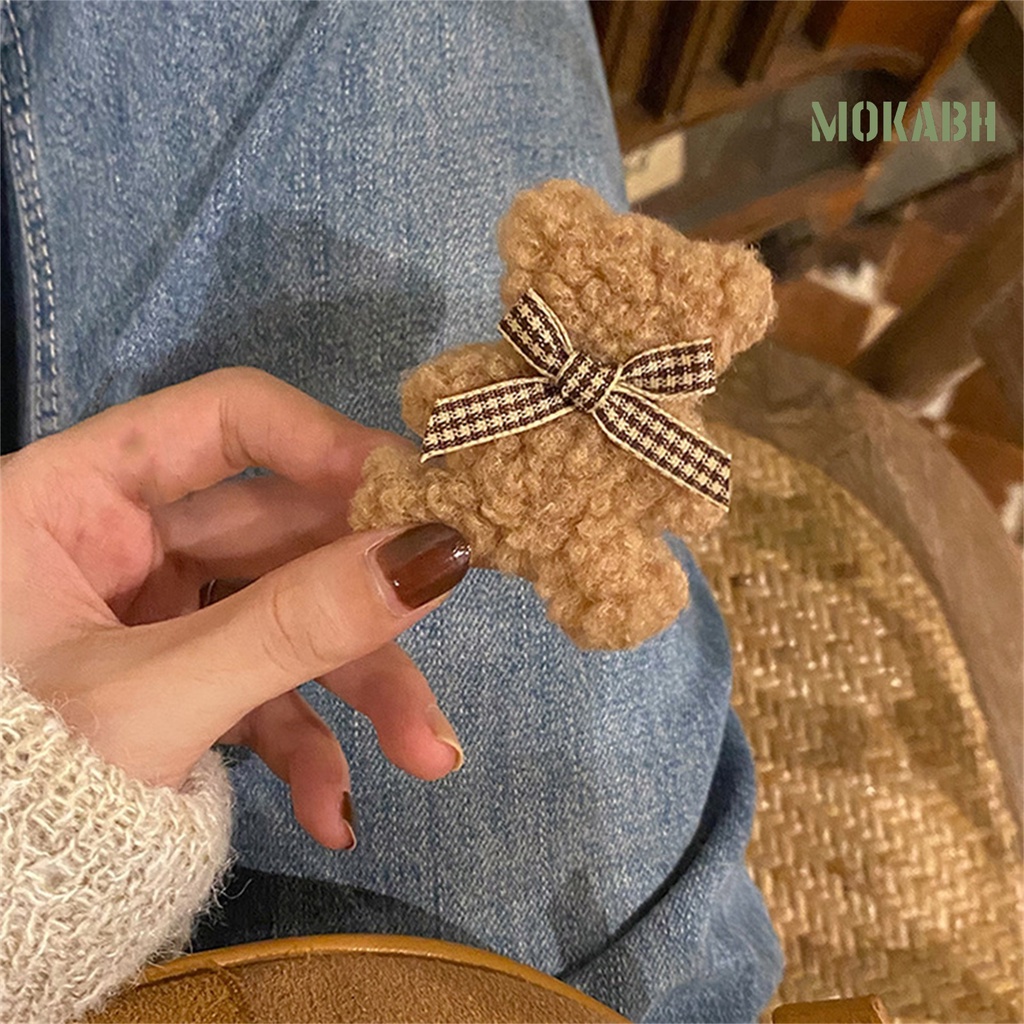 Kẹp Tóc Hình Con Vịt / Gấu Bằng Lông Nhung Mềm Mại Dễ Thương Xinh Xắn