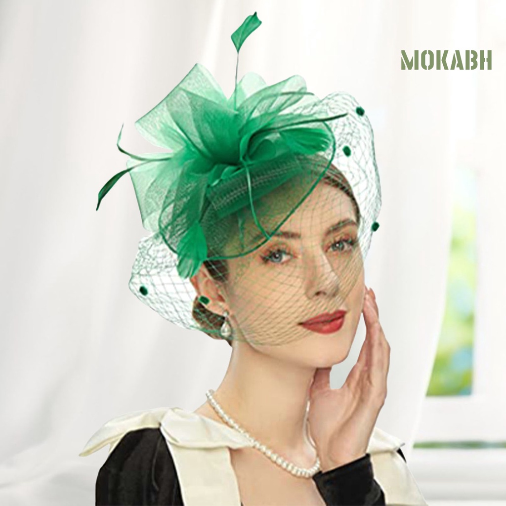 [Mok Abh] Mạng Che Mặt Bằng Vải Lưới Mỏng Họa Tiết Hoa Lớn Thanh Lịch Cổ Điển Trang Phục Đám Cưới / Tiệc Cocktail Dành Cho Bạn Nữ