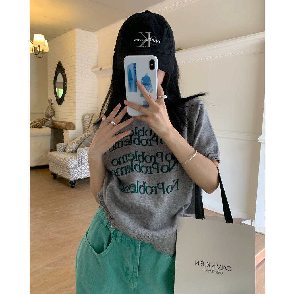 Áo Thun Nữ Tay Dài In Chữ Thời Trang Hàn Quốc