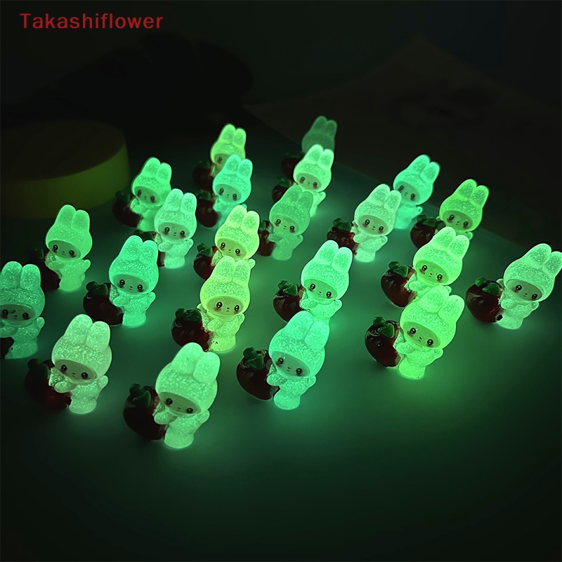 Bộ 2 Đồ trang trí Thỏ Bunny Hoạt Hình Phát Sáng Dùng Trang Trí Tiểu Cảnh