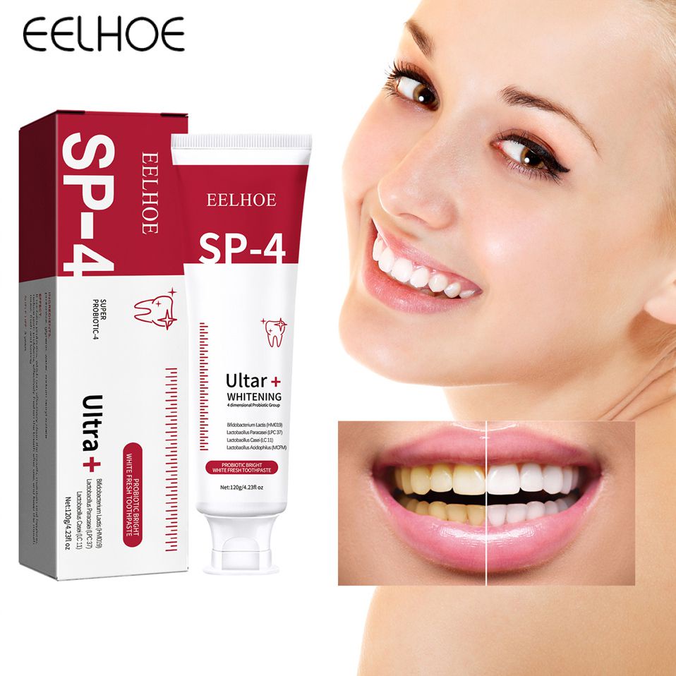 Eelhoe kem đánh răng sửa chữa sáng trắng Chống nhạy cảm Whitener loại bỏ vết bẩn mảng bám tươi   thở chăm sóc Probiotic sáng kem đánh răng 120g -ampere