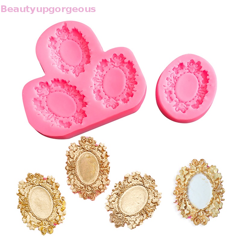 [Beautyupgorgeous] Khuôn Silicone Làm Khung Ảnh Cổ Điển Phù Hợp Cho Trang Trí Bánh Sô Cô La / Đất Sét Epoxy Polymer