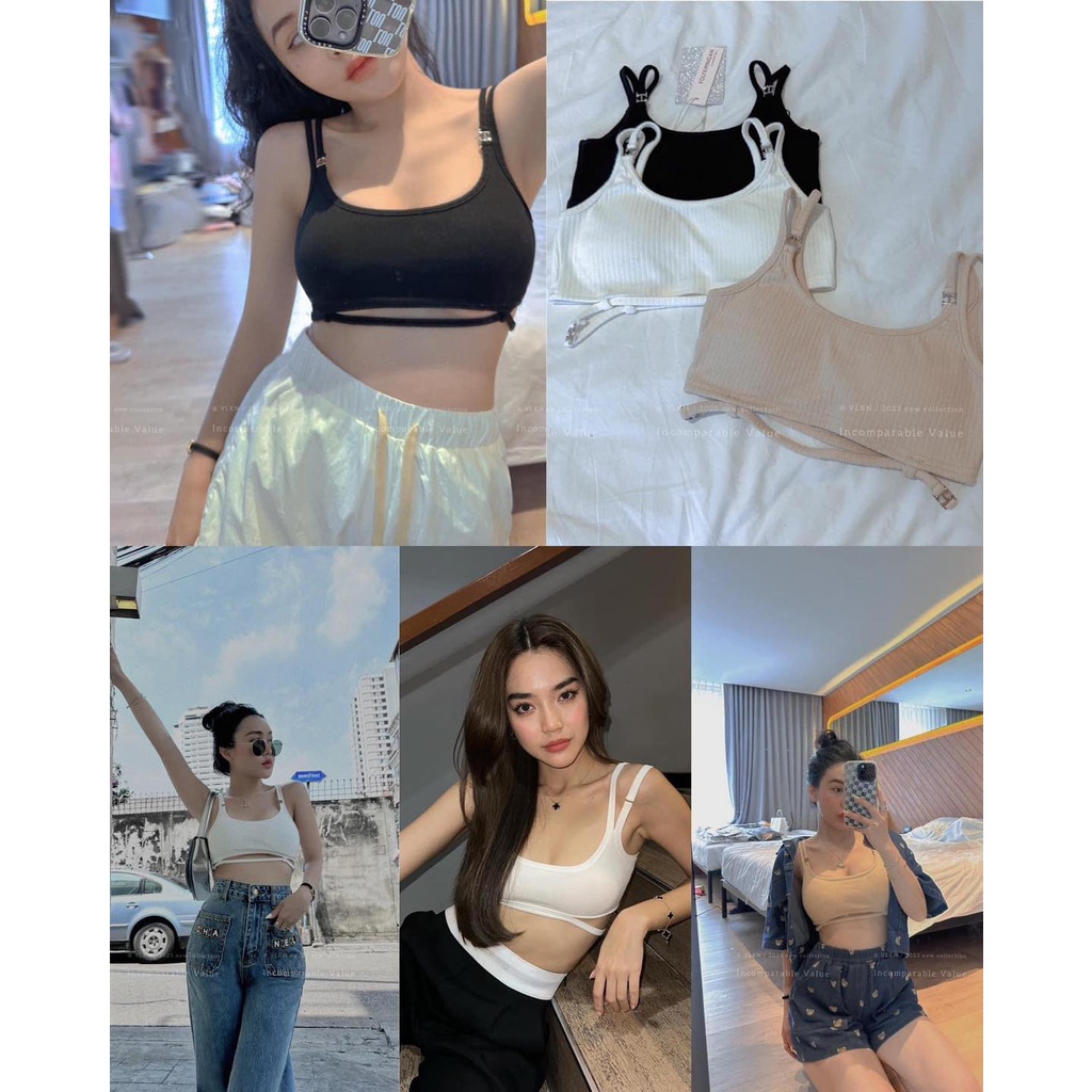 Áo bra mix 2 dây gân trơn 90#61197