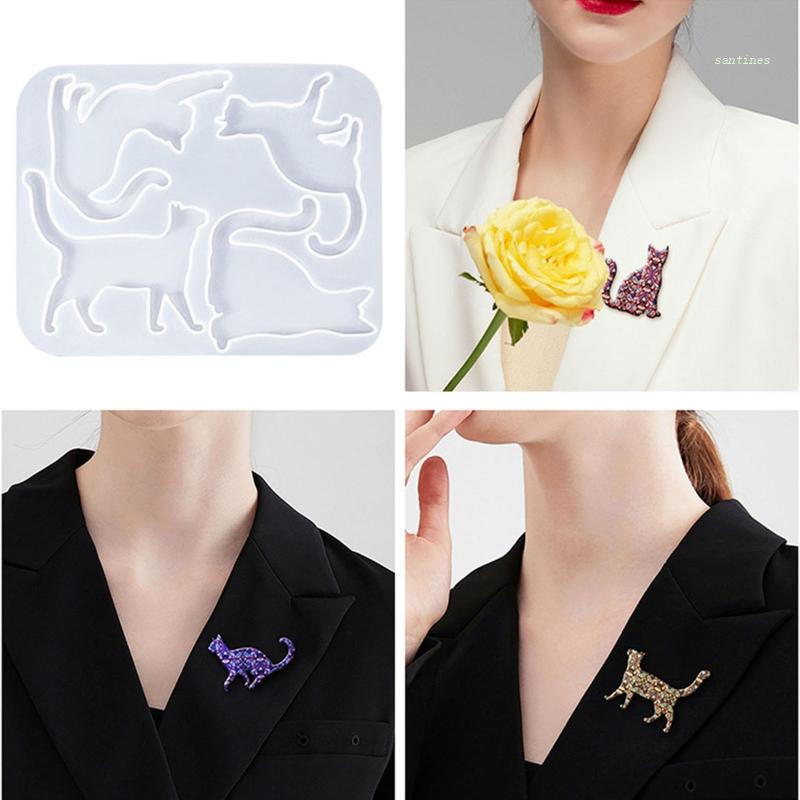 Khuôn Silicon Làm Móc Khóa Hình Mèo Hoạt Hình 3D