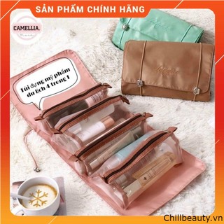 Túi mỹ phẩm 4 ngăn cuộn tròn