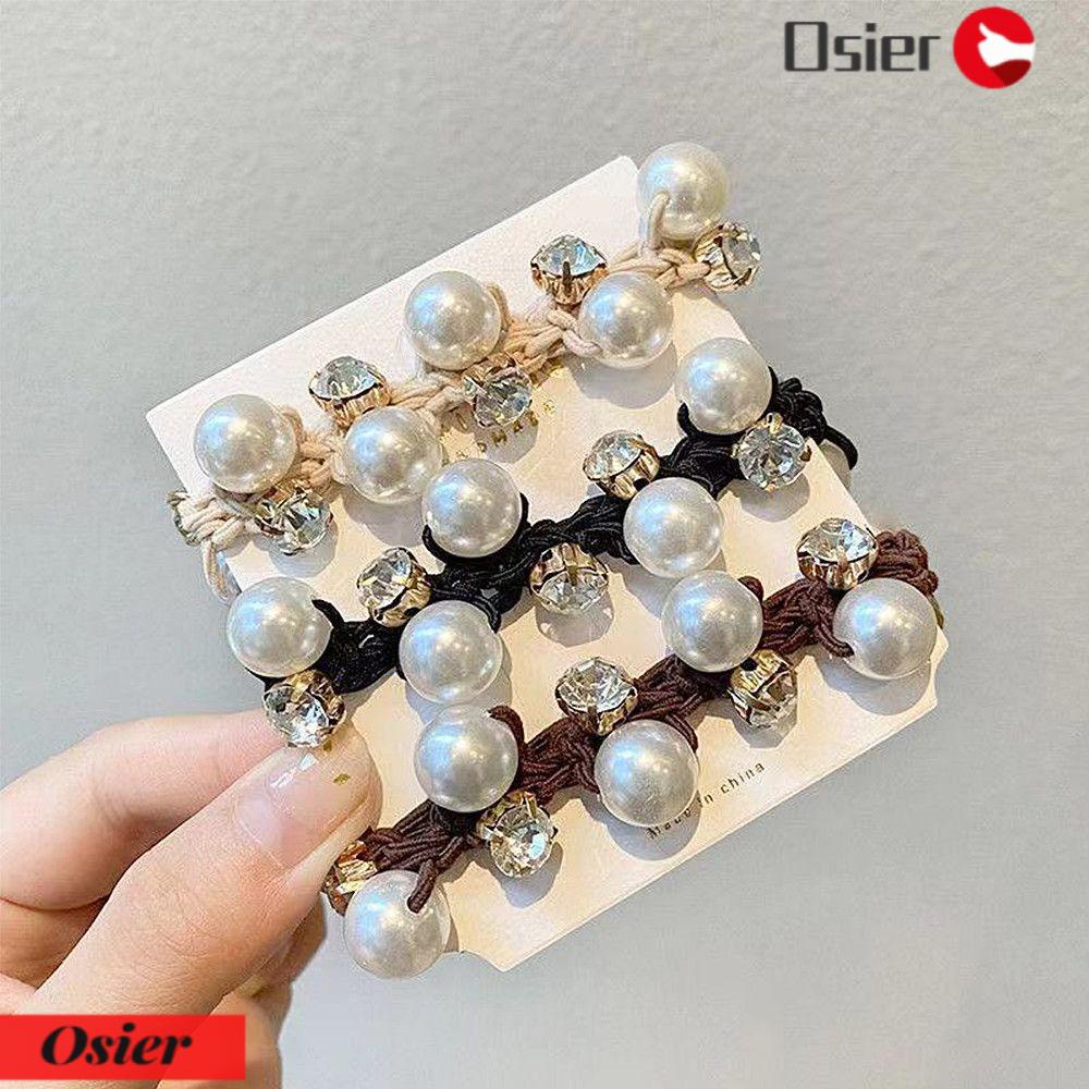 Dây Cột Tóc Đuôi Ngựa Đính Hạt 1 Cái Giá Đỡ|Băng Đô Cao Su Thiết Kế Độc Đáo