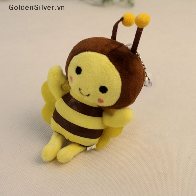 Chú Ong Nhồi Bông Màu Vàng Bạc 12cm Trang Trí Túi Xách / Quà Giáng Sinh