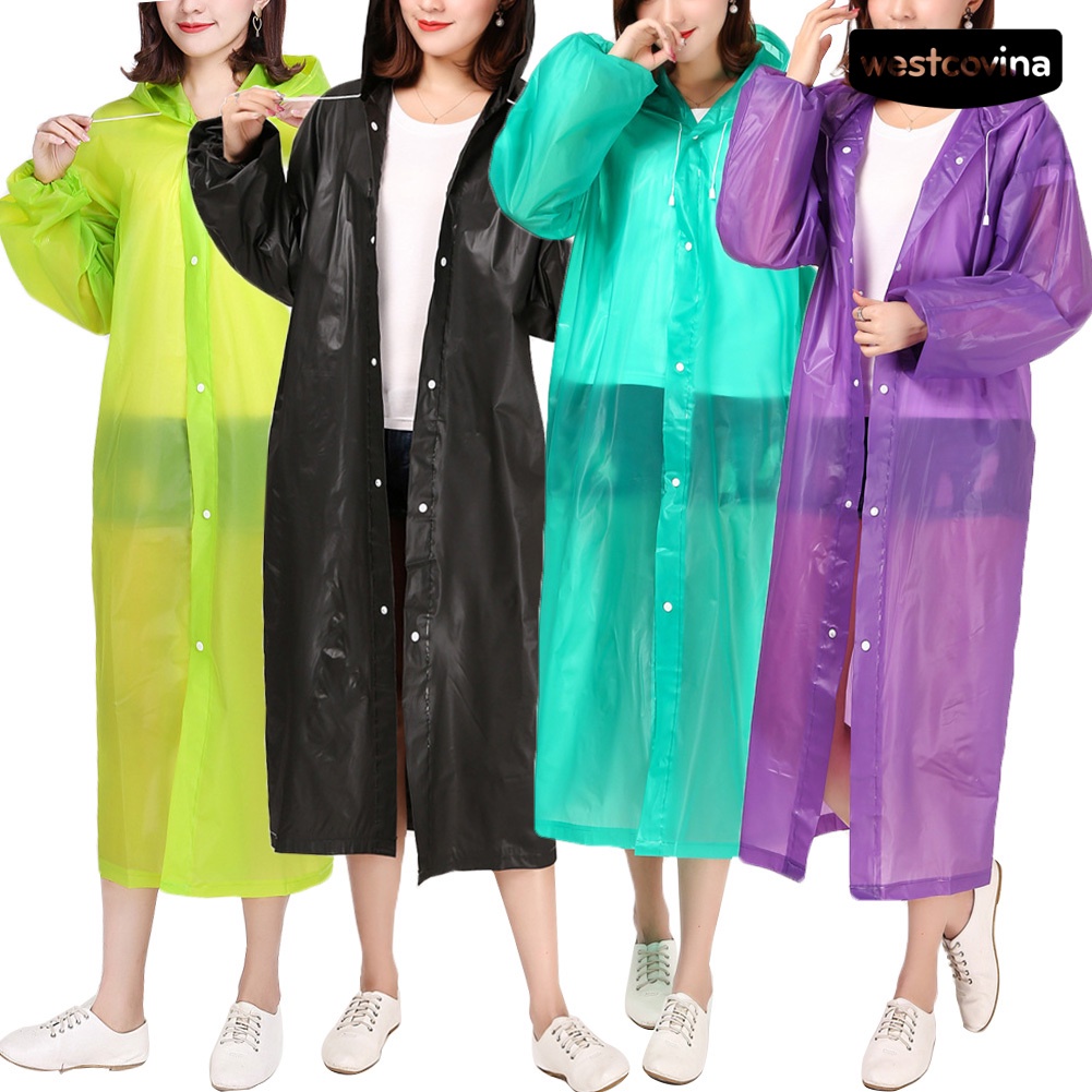 [COD]☁Áo Mưa Dáng Dài Có Mũ Trùm Chống Nước Có Thể Tái Sử Dụng Cho Nam Nữ