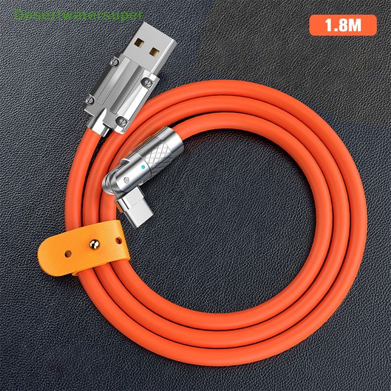 Cáp Sạc Nhanh Type C 120W 6A 180 Độ Bằng Silicone° Dây Cáp Xoay Được Có Thể Xoay Được Tiện Dụng
