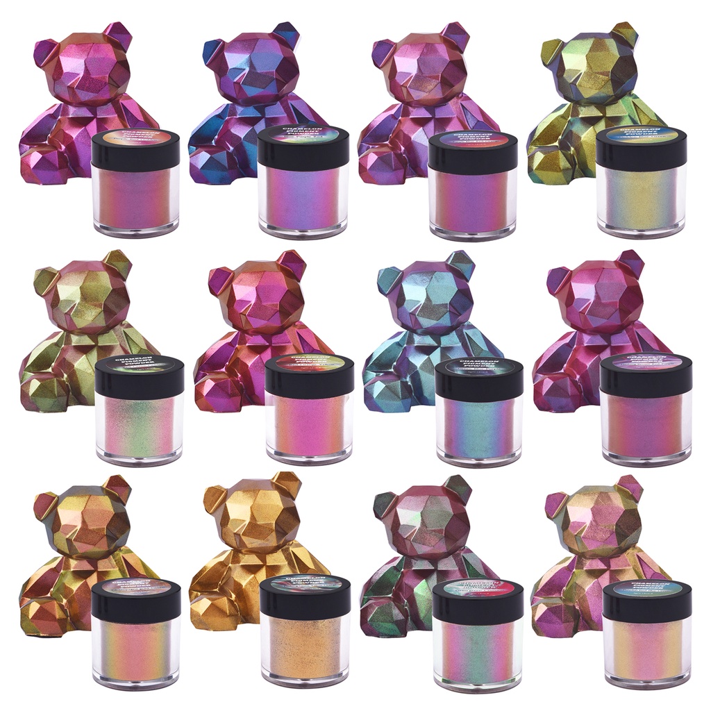 5g Gương Chameleon Pigment Pearlescent Epoxy Glitter Magic Chameleon Powder Set Công cụ làm đồ trang sức đầy màu sắc