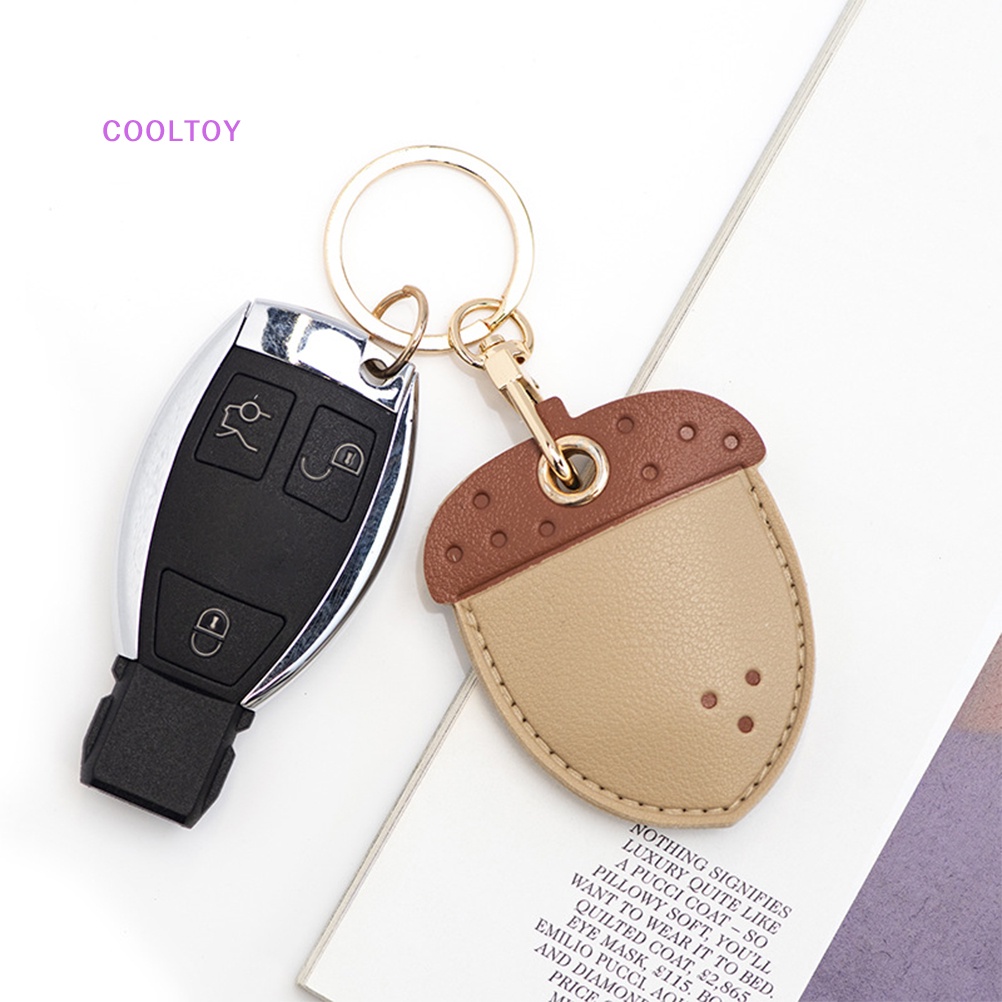 Móc Khóa Da Họa Tiết Hoạt Hình Đáng Yêu Dành Cho Chìa Khóa Xe Hơi