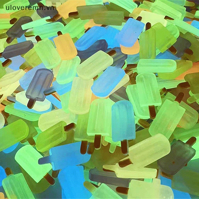 Set 10 Kẹp Tóc Nhựa Phát Quang Hình Cây Kem Đáng Yêu